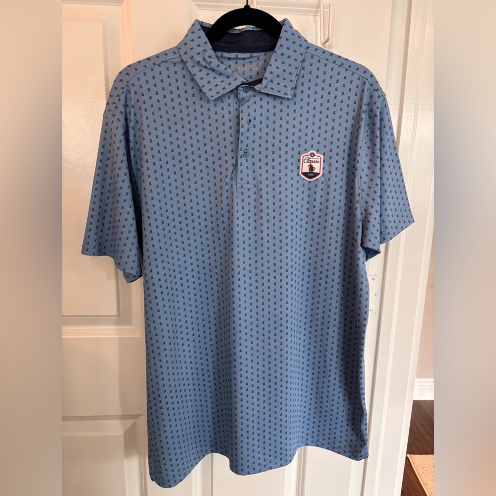 Golf Men's Blue Polo Shirt with Pattern